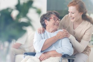 Happy nurse with patient.