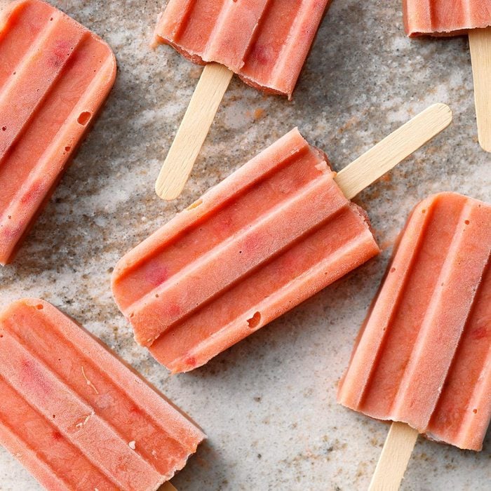 Cooling Strawberry Rhubarb Ice Pops