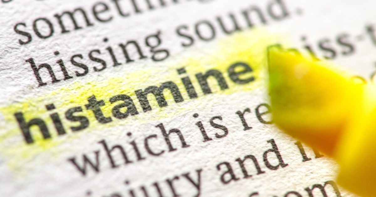 the word histamine highlighted in yellow on a paper