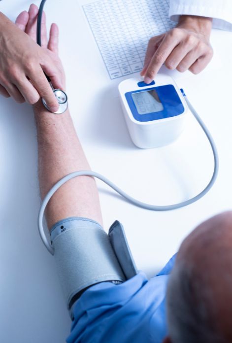 picture of a person receiving a blood pressure reading
