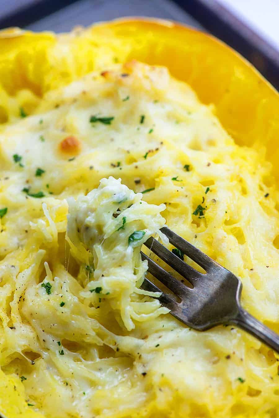 Spaghetti Squash with Non-Dairy Alfredo Sauce